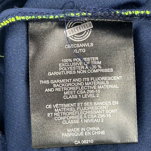 Safety Shirt Mens‎ XL Long Sleeve Reflective Jersey Navy Green Pepsi - Picture 14 of 14